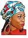 Red, Turquoise African Print Ankara Modu Hat Pre-tied Head wrap