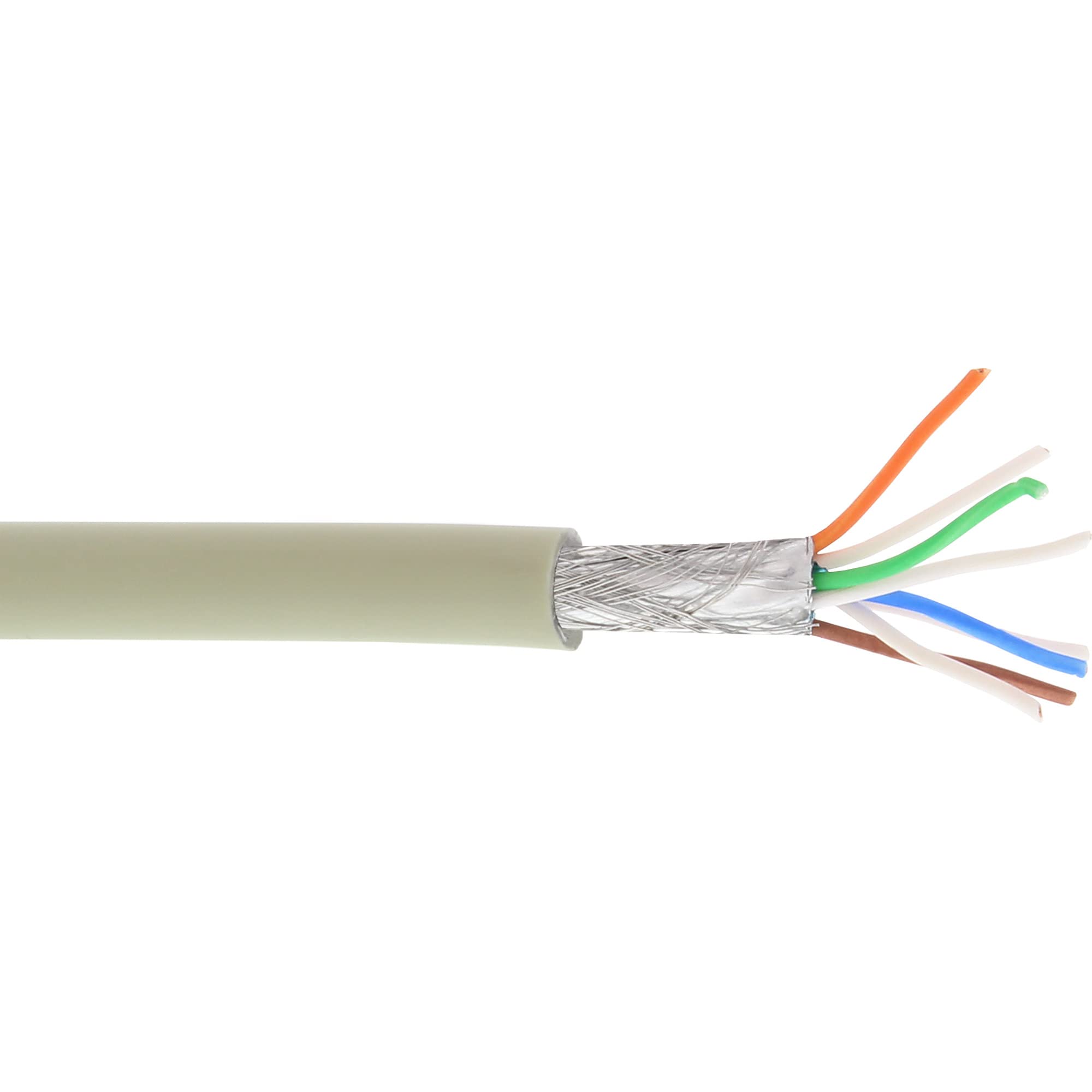 InLine® 76899 S/FTP Patch Cable 500 MHZ Halogen- Copper 100 m Grey