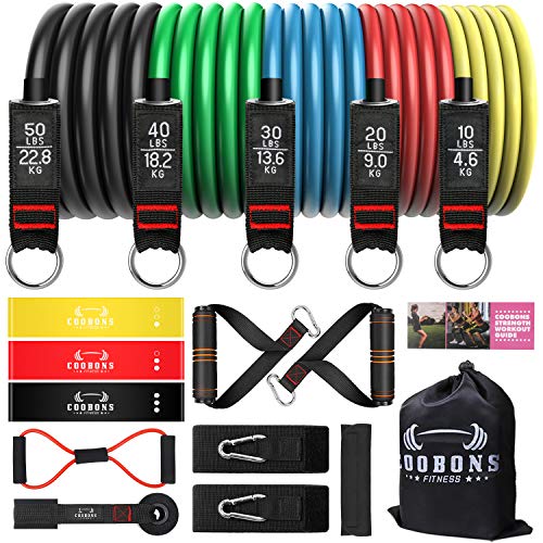 Resistance Bands Set - Workouts Bands for Men and Women, Exercise Bands with Handle, Door Anchor, Legs Ankle Straps…