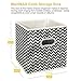 MaidMAX Cloth Storage Cubes, Cube Organizer Bins, Foldable Storage Baskets with Dual Plastic Handles for Home Office Nursery Drawers Organizers, Dark Gray Chevron, 10.5×10.5×11 inches, Set of 6