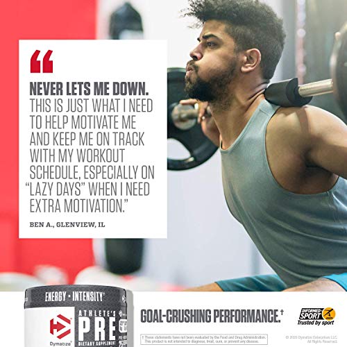 Dymatize Athlete's Pre Workout Powder with Caffeine, Improved Pump