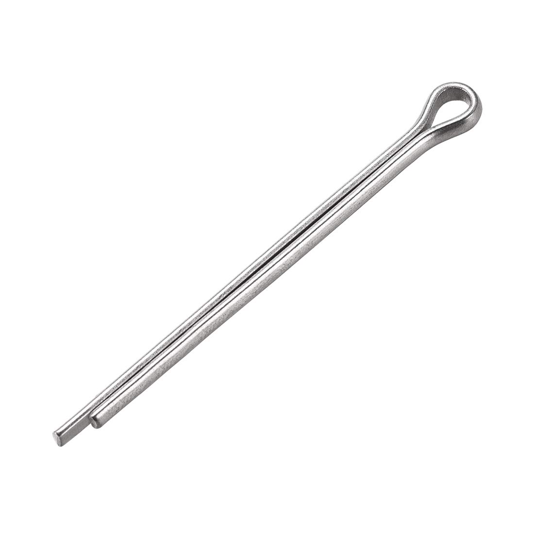 sourcing map Split Cotter Pin - 3mm x 45mm 304 Stainless Steel 2-Prongs Silver Tone Fastener Clip Key 30Pcs
