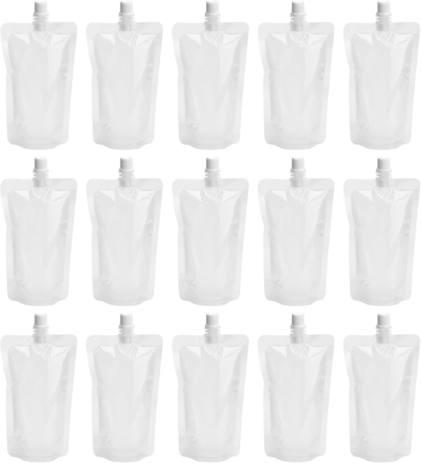 Cabilock Transparent Suction Nozzle Seal Packaging Bags 18X12X7Cm Stand-up Reusable Liquid Food Drink Pouches for Soy Milk Juice Cold Hot Beverage Storage