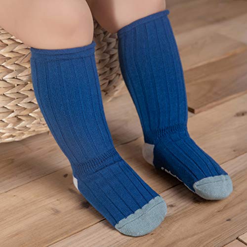 Baby Toddler Knee High Anti Slip Non Skid Cotton Socks with Grips for Girls and Boys 0-3 Years (Multicoloured, 12-36 Months) - Thumbnail 6