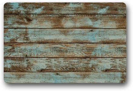 Custom Machine-washable Door Mat Rustic Old Barn Wood Floor Mats Living Room Mat Indoor/Outdoor Decor Rug Doormat 23.6"(L) x 15.7"(W)