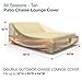 Budge P2A01SF1 All Seasons Double Patio Chaise Cover Lightweight, UV-Resistant, Tan