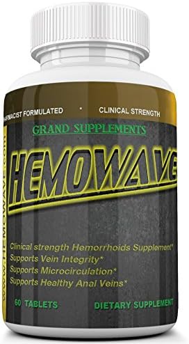 HEMOWAVE The Natural Approach to Hemorrhoid Problems. Piles and Swelling Relief. Pain Relief. With Vitamin K. 60 Tablets