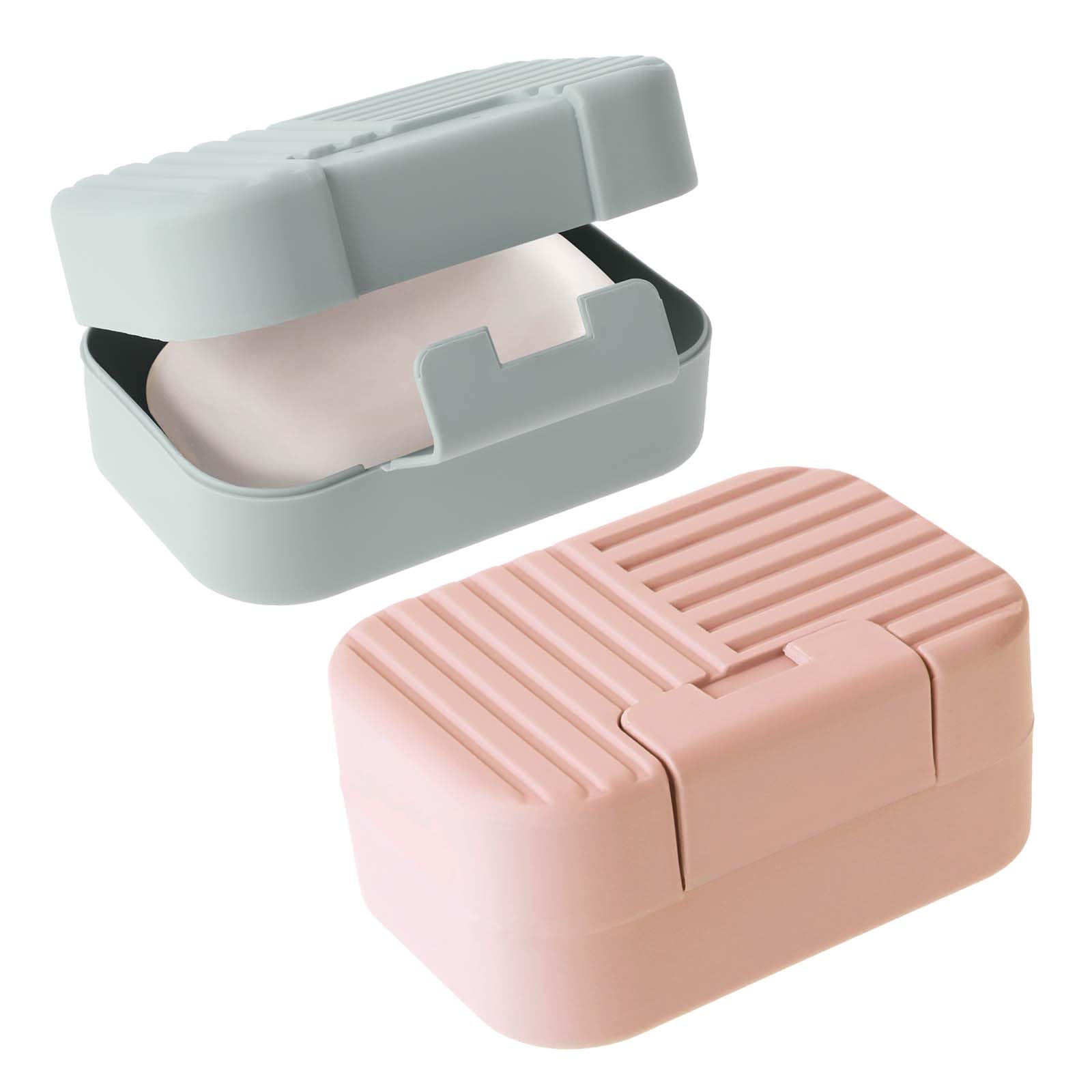 2Pcs Travel Soap Container Soap Holder Case With Lid Portable Soap Box Sealed with Cover Waterproof Dish Bar for Traveling Camping Outdoor Gym Bathroom Hiking Shower Storage
