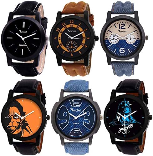 Analogue Men's & Boys' Watch (Multicolour Dial Multicolour Strap) (Pack of 6)