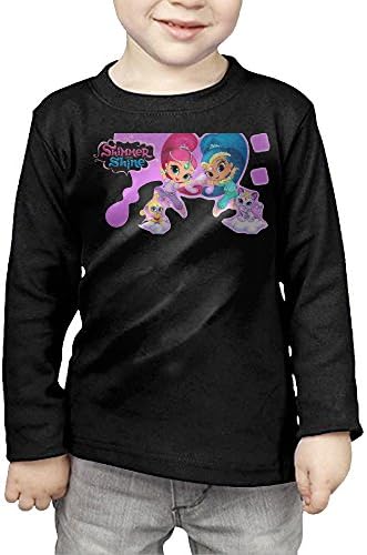 Toddler Design Shimmer And Shine Cool 100% Cotton Long Sleeve T-Shirt Black US Size 5-6 Toddler