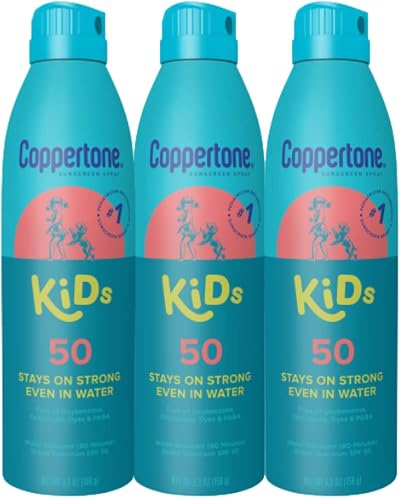 Coppertone Kids Continuous Spray Sunscreen SPF 50, 3 Pack, 5.5 oz Each