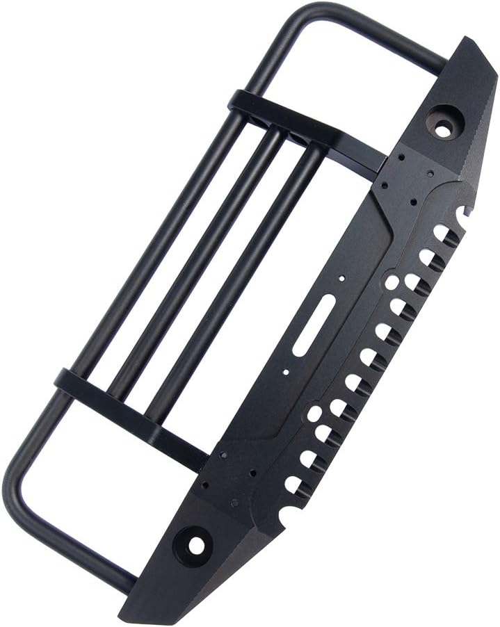 ZuoLan Metal Front Bumper with LED Headlights Towing Shackles for TRX4 1:10 RC Vehicles Crawler Car, Black - Image 4