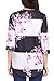 Asvivid Women's Round Neck Floral Print 3 4 Sleeve Tunic Blouse Casual Striped Tunic Tops Large Pink
