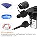 MIMAX Electric Air Pump Air Mattress Pump Portable Air Pump Quick-Fill Inflator Deflator 110V AC/12V DC with 3 Nozzles for Inflatables Air Bed Boat Raft Mattress Outdoor, Car Use, Indoor, Black