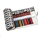 Amerzam Pencils Canvas Pencil Wrap,72 Colored Pencils Roll Pouch Case Holder (Black)