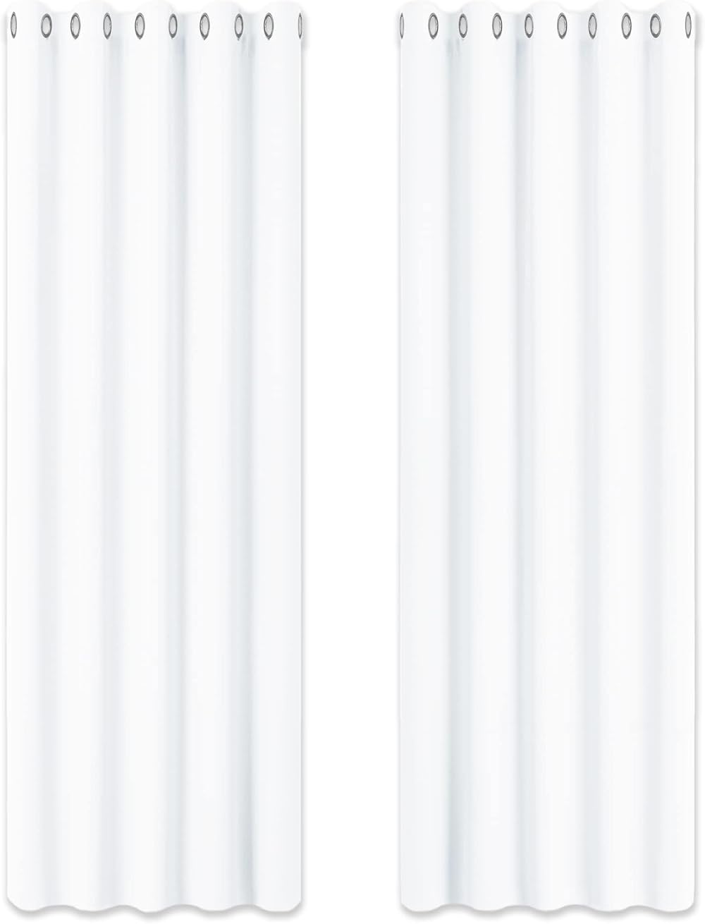PONY DANCE White Thermal Insulated Curtains 66x90 Two Panels Eyelet