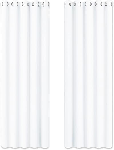 PONY DANCE White Thermal Insulated Curtains 66x90 Two Panels Eyelet