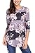 Asvivid Womens Three Quarter Sleeve Ladies Baseball Shirt Floral Print Blouse Tops XXL Brown