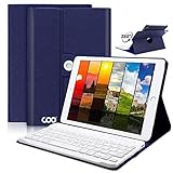IPad Mini 4 Keyboard Case,COO Lether Case with Removable Bluetooth Keyboard and 360 Rotation,Built­-in Multi-Angle Stand Groove for Apple iPad Mini A1538/A1550 (Navy Blue)