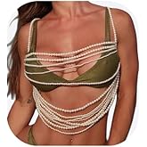 Sexy Rave White Pearl Vest Tassel Bra Chain Jewelry Multilayered Beads Chest Chain Summer Beach Pearl Lingerie Chain Jewelry for Women