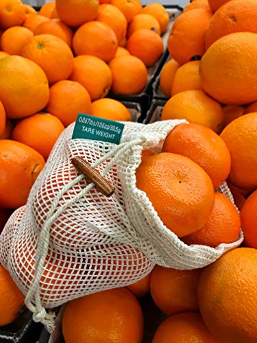 Earth Friendly Reusable Shopping Bags | 8 PC Set | Machine Washable | 100% Organic Cotton Grocery Bags Includes Sturdy Canvas Tote, 2 Shoulder Bags, 3 Mesh Produce Bags, 2 Bulk Bags