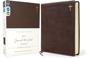 NIV, Journal the Word Bible (Perfect for Note-Taking), Double-Column, Leathersoft, Brown, Red Letter, Comfort Print: Reflect,