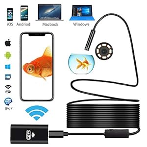 Ephram ワイヤレス内視鏡カメラ スマホ Iphone Android Ios Pc対応 Wifi接続 ファイバースコープ アンドロイド 8mm極細レンズ 0万画素 録画可能 エンドスコープ Ip67防水 8ledライト 照度調節可能 Usbマイクロスコープ 硬性内視鏡 設備の点検 Usb接続スネークカメラ