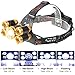 Super Bright Led Headlamp,8000 LM 5 LED Super Bright Headlight ，Waterproof Hard Hat Light， IMPROVED LED Rechargeable Zoomable Head torch Headlight for Outdoor Camping Hunting Fishing Cycling