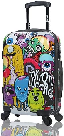 TOKYOTO Luggage Carry-on Trolley Cabin Suitcase Travel Bag - MONSTERS&ZOMBIES (TROLLEY + CHARGER)