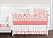 Sweet Jojo Designs Modern White and Coral Diamond Geometric Fabric Memory/Memo Photo Bulletin Board