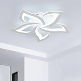 Goeco Modern Ceiling Light, 14-Petals LED Dimmable White Acrylic Flower Design Flush Mount Ceiling Light, 3000K-6500K With APP/Remote Control For Living Room, Dining Room, Kitchen