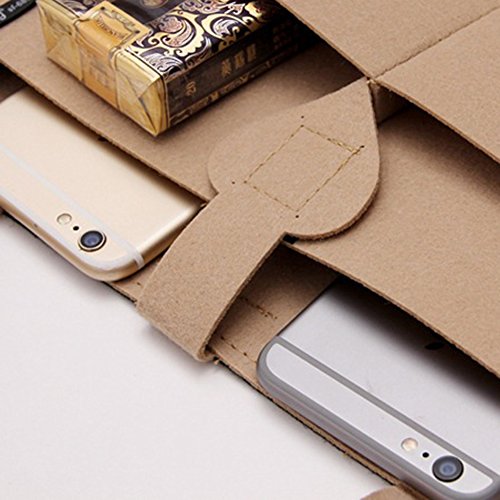 SEAHOME Felt Cloth Car Backseat Storage Bag Orangizer Vehicle Seat Food Holder Hanging Travel Truck Tissue Box Ipad Container with 6 Pockets