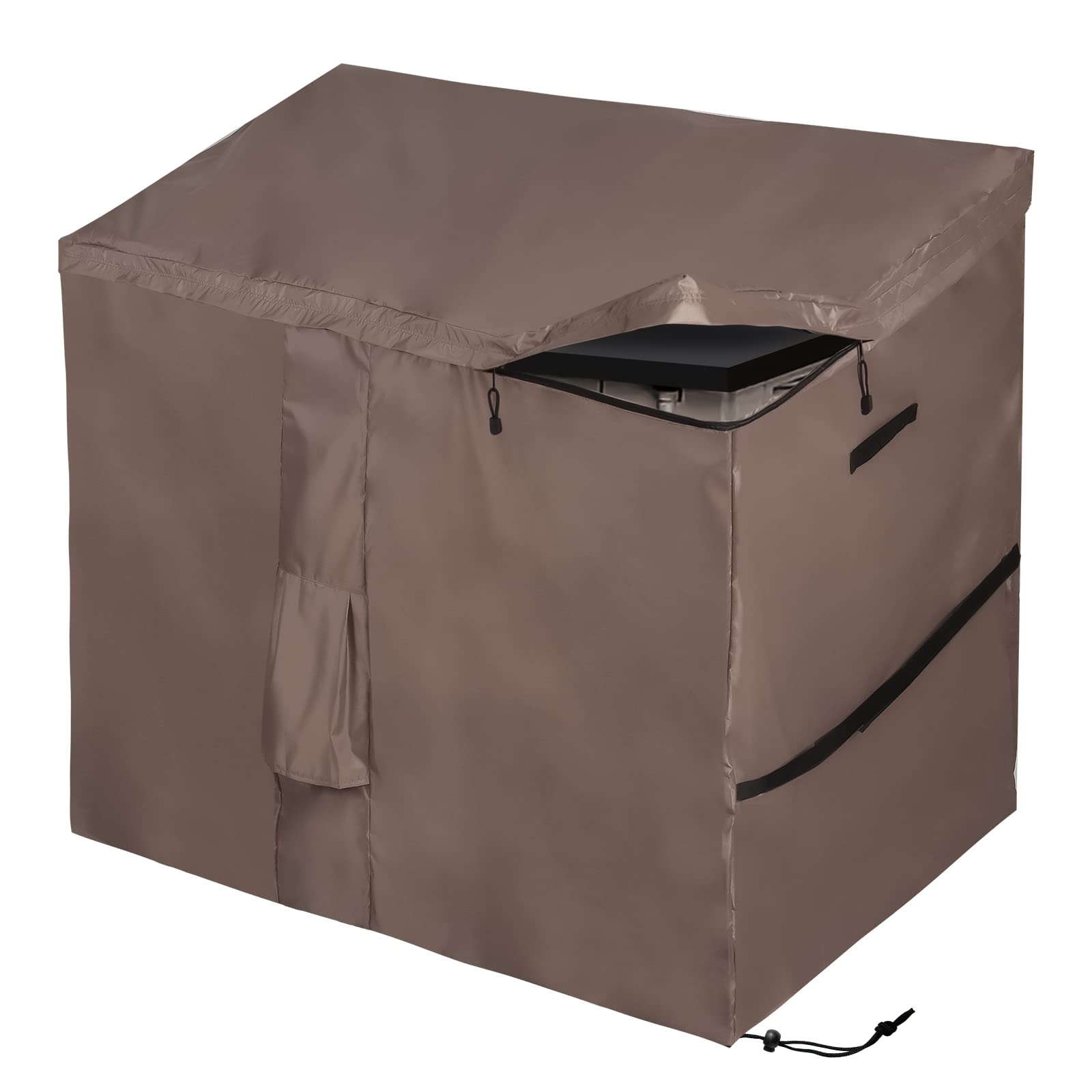 MunteLock Waterproof Garden Shed Cover, Outdoor Storage Box Covers with Quick-Opening Slope Top Compatible with Store It Out Series, 420D Oxford Brown (147 * 86 * 125cm)