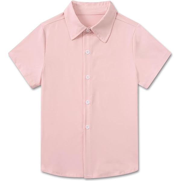 Amazon.com: Covona Men's Short Sleeve Solid Pink Color Dress Shirt Size  Small : Clothing, Shoes & Jewelry