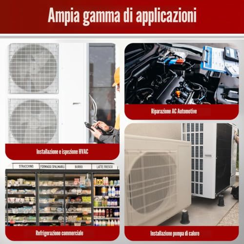 Aprvtio ALD-100 Rilevatore di perdite di refrigerante, fughe di gas refrigerante con batteria da 3000 mAh, Schermo da 2,8 piedi con funzione di allarme, rilevatori di gas per R32 R134a R454B R410A