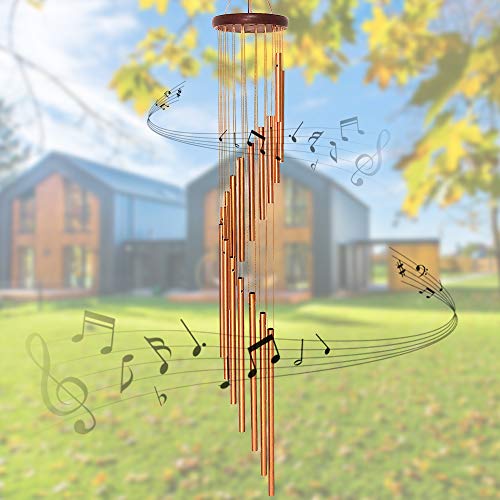 econoLED Wind Chimes, Large Wind Chimes, Amazing Garden Outdoor Handmade Chimes 36" with 18 Aluminum Alloy Musically Tubes & S Hooks for Garden, Patio, Porch or Backyard Xmas Decor - Thumbnail 7