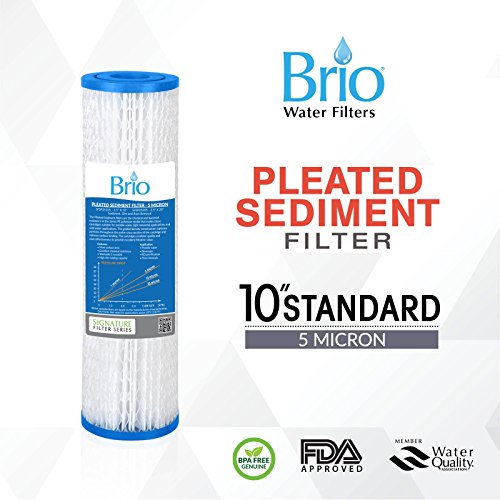 Organize 5 Micron Pleated Sediment Filter 2.5" x 10" Water F