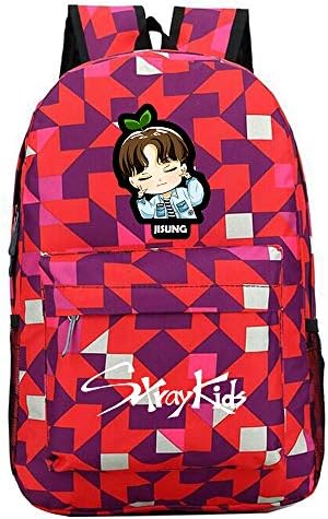 Stray Kids Logo Printed Backpack Moda Sports Daypack Outdoor Travel Bag School Bag for Women and Men
