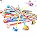 Yansanido 40 Pcs Colorful 7.28 Inch Length Random Cartoon Eraser Pencils, Cute Pencils for Office, School Supplies Students Children Gift (40)