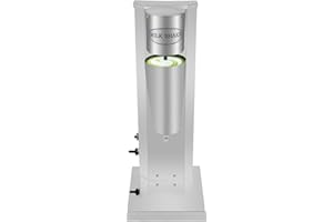 KONKENIE 800ML/Cup Single Head Milkshake Maker 16000RPM Stainless Steel Milk Shaker Blender 180W 110V Commercial Drink Mixer Electric Milk Shaking Machine for Restaurant Cafe Bar Sliver (1 Head 2 Cup)