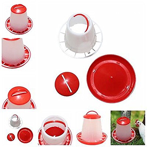 Ponnen Geflügeltränke & Futterspender Trinkwasser Futterbecher Schale für Vieh, Huhn, Henne Ente Vogel – Bild 5