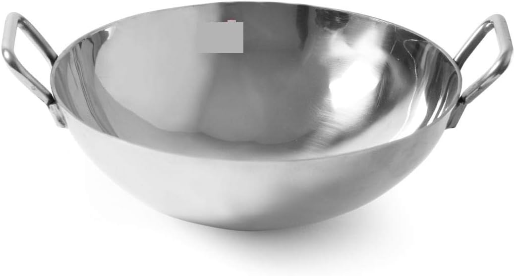 007 Stainless Steel Commercial Kadai with Handle