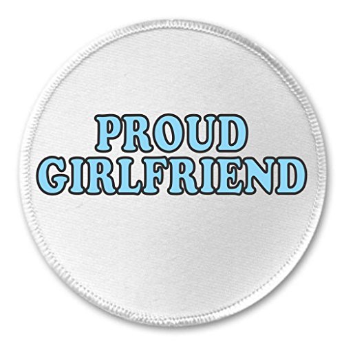 A&T Designs Proud Girlfriend 3" Sew On Patch (blue & white) Boyfriend Love