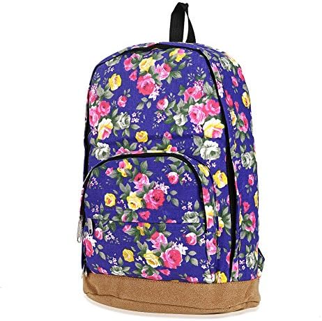 Lunule Lightweight Floral Print Backpack Rucksack Schoolbag