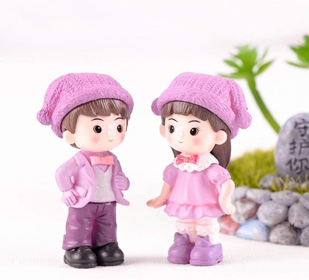 shyymaoyi Miniature Garden Ornaments Boy Girl Garden Dollhouse Decoration Gift 2Pcs
