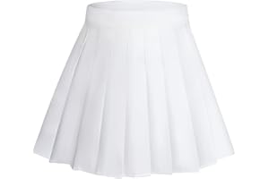 Rbenxia Womens Girl High Waisted Pleated Skirt A-Line Mini Skirt School Uniform Skater Tennis Skirts with Lining Shorts