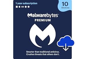 Malwarebytes Premium | 1 Year, 10 Device | Windows, Mac OS, Android, Apple iOS, Chrome [Online Code]