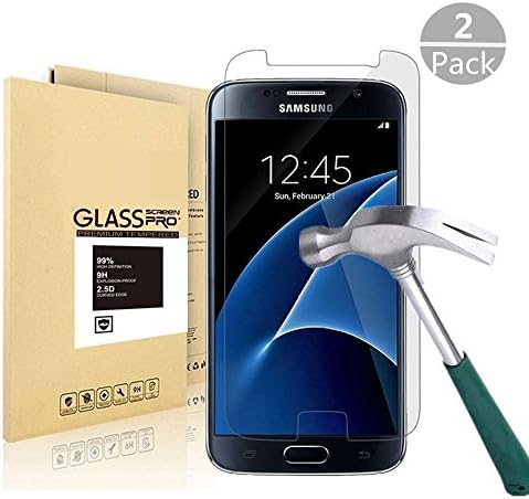 [2 Pack] Galaxy S7 Screen Protector, VIVPOOP Tempered Glass Screen Protector with [9H Hardness][Easy Bubble-Free Installation][Anti-Scratch][Anti-Fingerprint] [Scratch-Resistant] for Samsung Galaxy S7