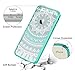 SmartLegend iPhone 5 5S Case, iPhone SE Clear Hybrid Case with Henna Mandala Floral Design Transparent Hard Plastic Back + Soft TPU Bumper Cover for iPhone 5 5S SE - Mint