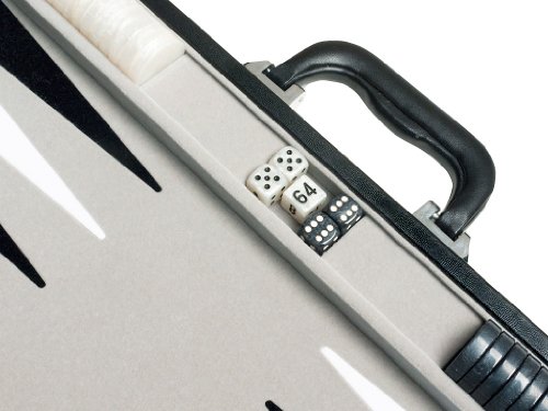 18" Leatherette Backgammon Set - Velvet Playing Field, Classic Black Board